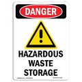 Signmission Safety Sign, OSHA Danger, 10" Height, Hazardous Waste Storage, Portrait, DS-D-V-1320 OS-DS-D-710-V-1320